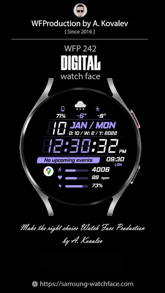 WFP 242 Sporty watch face screenshot 1