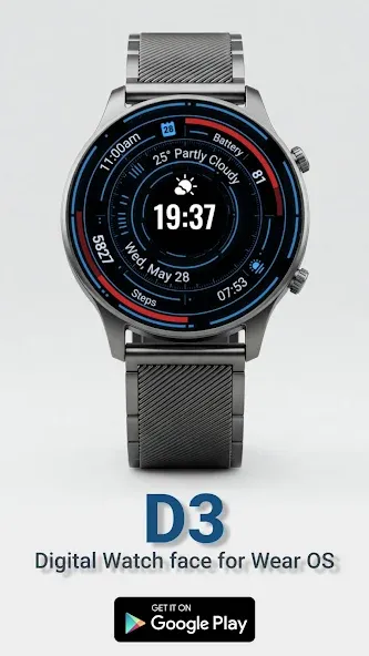 Digital Watchface D3 screenshot 1