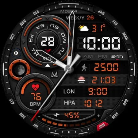 MD324 Hybrid watch face screenshot 10