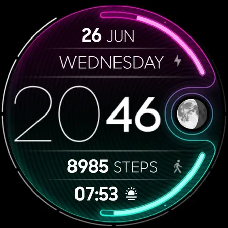 NEON Lunar - watch face screenshot 9