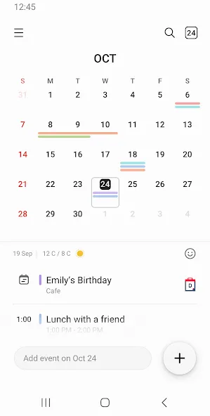 Samsung Calendar screenshot 1