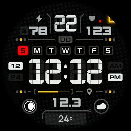 SH024 Watch Face, WearOS watch screenshot 12