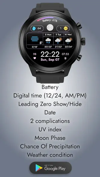 Weather watchface 3 screenshot 2