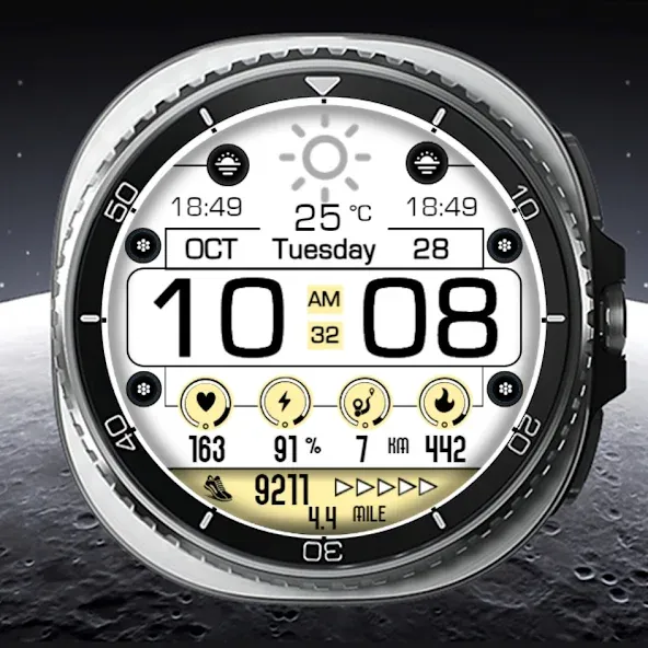Bright White Digital Face EC68 screenshot 3