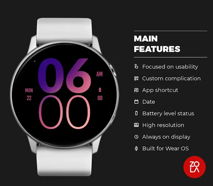 Plum Large Watch Face screenshot 2