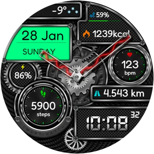 Hybrid TUNUK URX44 Watch face screenshot 21