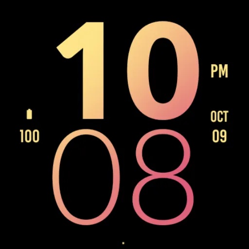 Peach Large Watch Face screenshot 4
