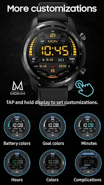 MD244 Digital watch face screenshot 4