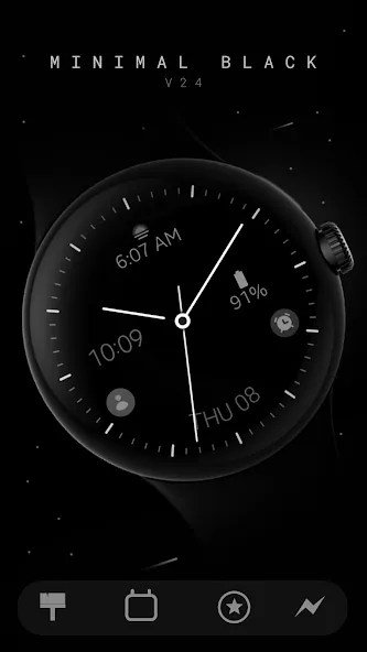 Minimal black v24 watch face screenshot 2