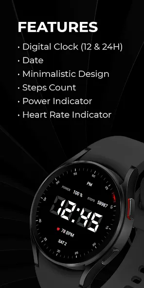 Minimal 70 Digital Watch Face screenshot 2