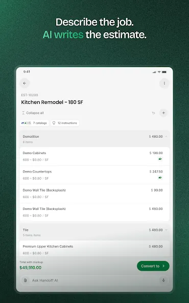 Handoff Construction Estimator screenshot 10