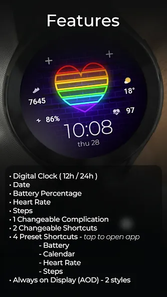 TVV Pride 4 Digital Watch Face screenshot 4