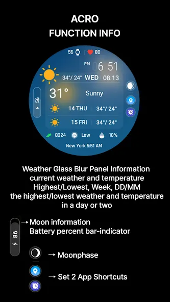 ACRO DW Glass Blur Watchface screenshot 4