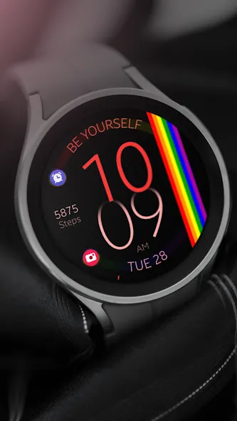 Rainbow digital watch face screenshot 5