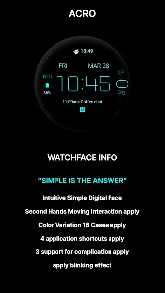 ACRO Tion simple Digital Watch screenshot 6