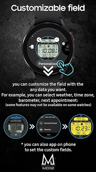 MD112 Digital watch face screenshot 5