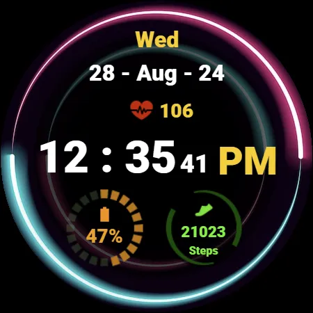Neon Green Pink Watch Face screenshot 3
