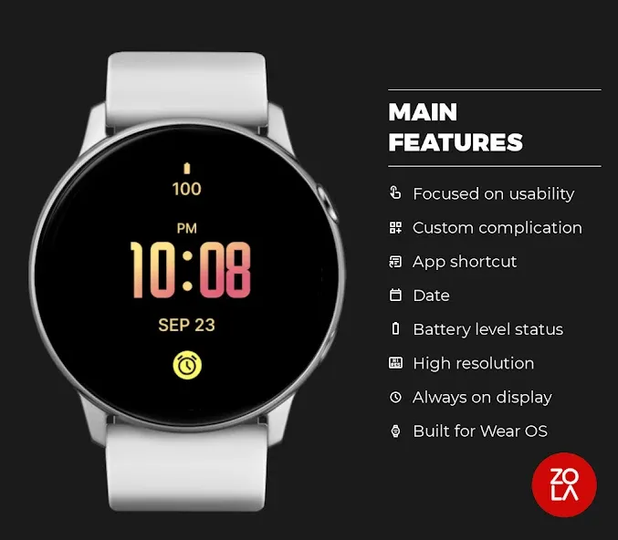 Peach Modern Watch Face screenshot 2