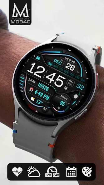 MD340 Digital watch face screenshot 5