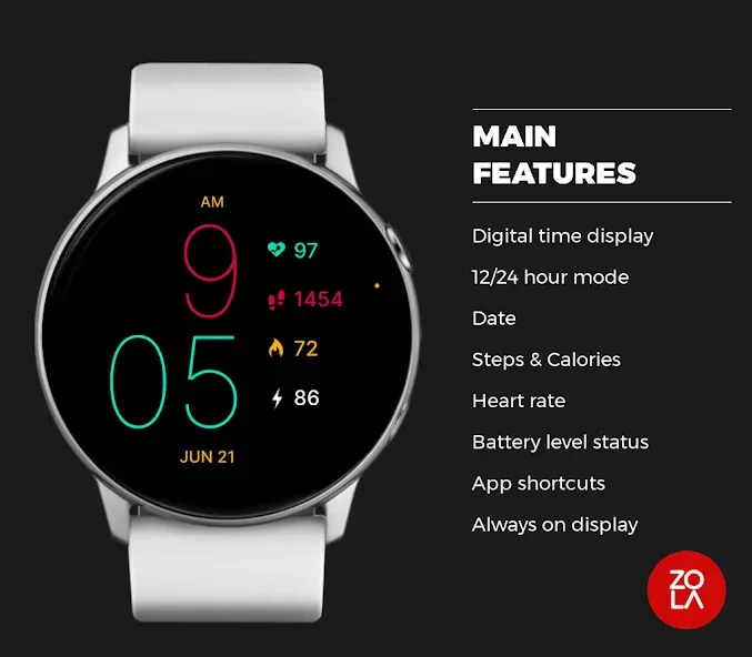 Super Color Minimal Watch Face screenshot 2