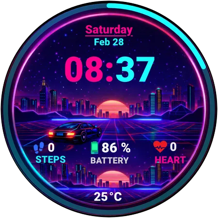 Vaporwave Watch Face GTG1 screenshot 2