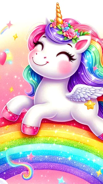 Unicorn Glitter Coloring Pages screenshot 5