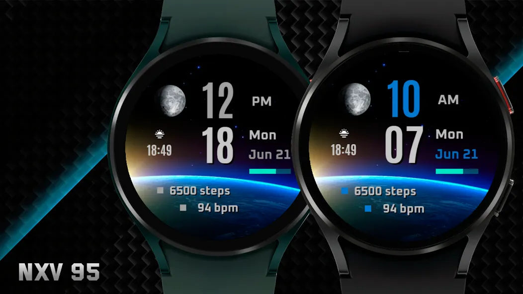 NXV95 Earth Digital Watch face screenshot 2