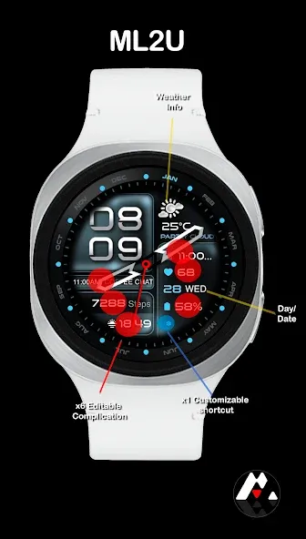 ML2U 350b Hybrid Watch Face screenshot 2