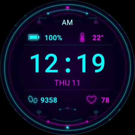 Cyber Space Watch Face screenshot 5