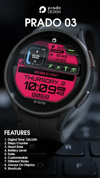 PRADO 03 Digital Watch Face screenshot 1