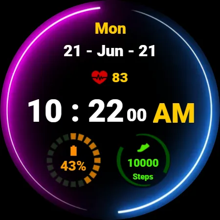 Neon Blue Pink Watch Face screenshot 22