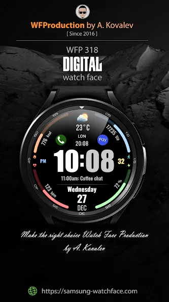 WFP 318 Digital watch face screenshot 1