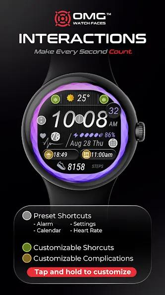 Colorful Watch Face - OMG 22 screenshot 3