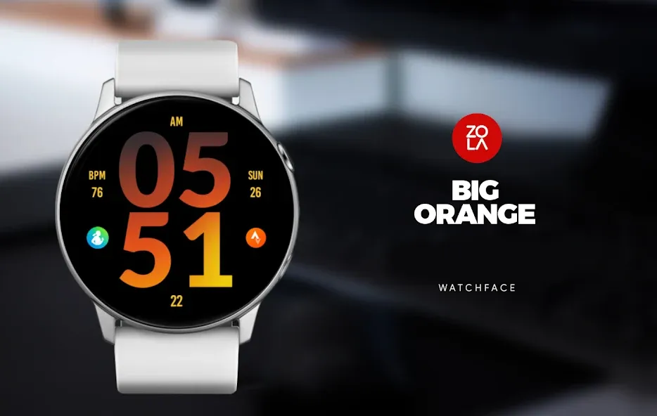 Big Orange Watch Face screenshot 1