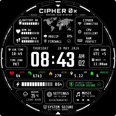 Cipher 0̸x Watch Face screenshot 7