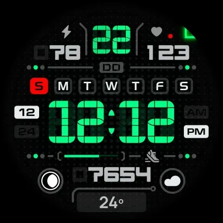SH024 Watch Face, WearOS watch screenshot 15