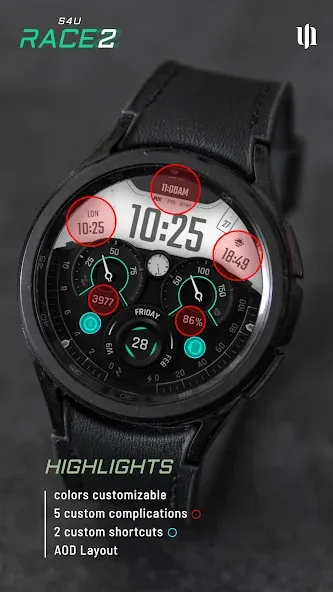 S4U Race2 - digital watch face screenshot 2