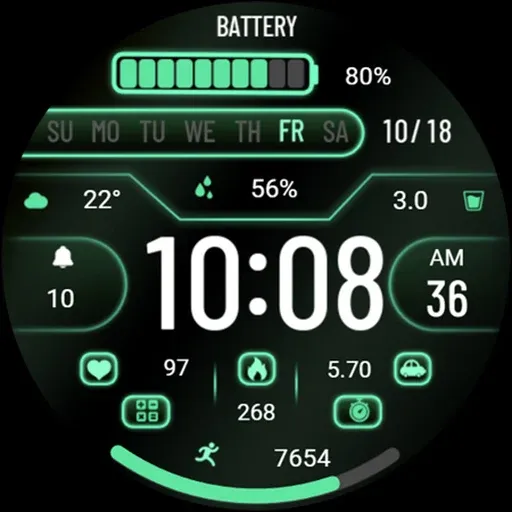 Gradient Green Light ZKinWatch screenshot 6