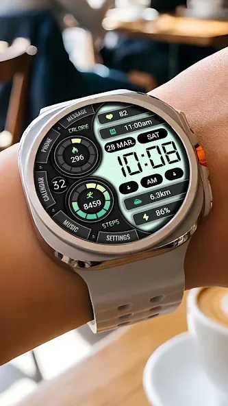 Green Text Clock ZKin Watch screenshot 1