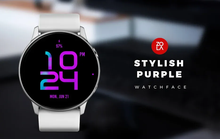 Stylish Purple Watch Face screenshot 1