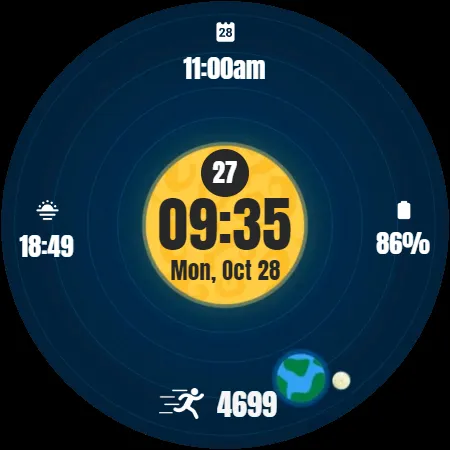Solar System Orbit Watch Face screenshot 33