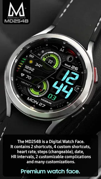 MD254B Digital watch face screenshot 2