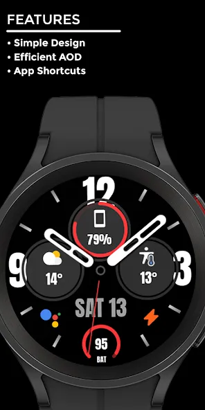 Nighty Analog 19 - watch face screenshot 2