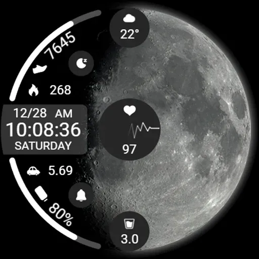 ZKin Watch Face Obsidian Moon screenshot 33