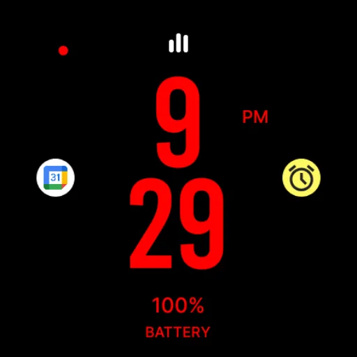 Flat Red Watch Face screenshot 5