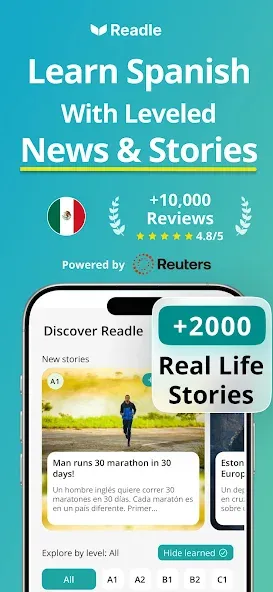 Learn Spanish: Daily Readle screenshot 1