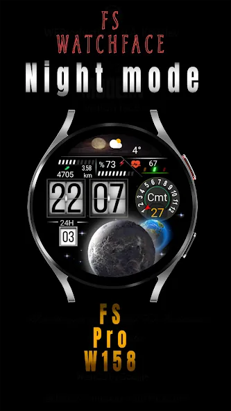 moon&earth themed watchface screenshot 5