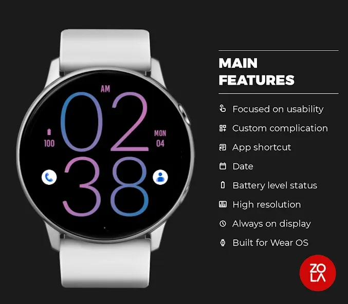 Blue Pink Light Watch Face screenshot 2