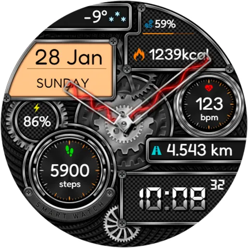 Hybrid TUNUK URX44 Watch face screenshot 19