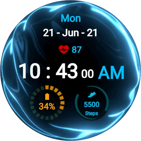 Fluid Blue Watch Face screenshot 3